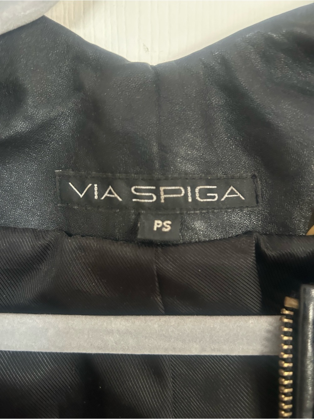 Via Spiga Black Leather Sport Coat